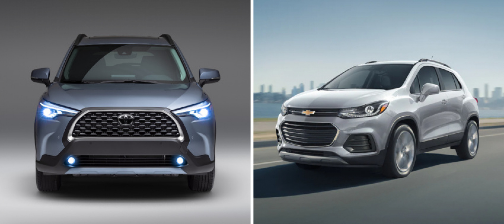 android, autos, cars, toyota, amazon, comparison, corolla cross, toyota corolla cross, trax, amazon, android, 2022 toyota corolla cross blows away the 2022 chevy trax in a side-by-side comparison