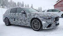 autos, cars, mercedes-benz, mg, mercedes, 2023 mercedes-amg c63 estate spied up close with hybrid stickers