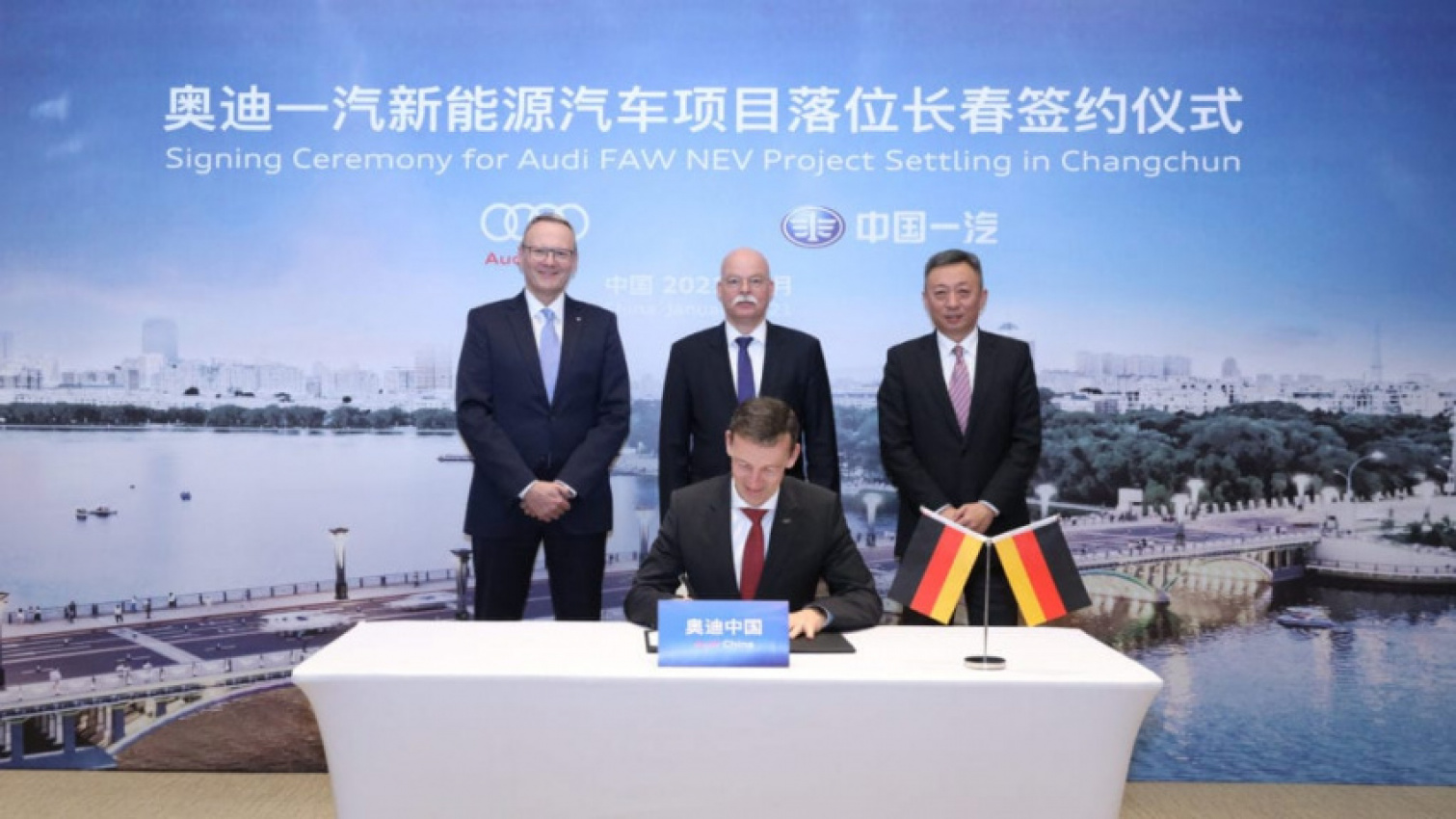 asia, audi, autos, cars, electric vehicle, audi ag, markus duesmann, saic volkswagen, audi and faw unveil new company for the future production of electric vehicles in china