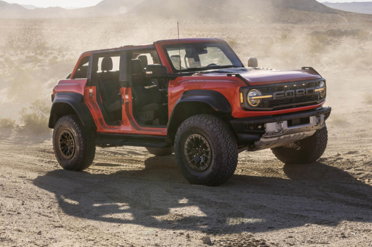 autos, cars, ford, hp, reviews, car news, ford bronco, ford ranger raptor, new cars, new 2022 ford bronco raptor is 400bhp baja-style suv