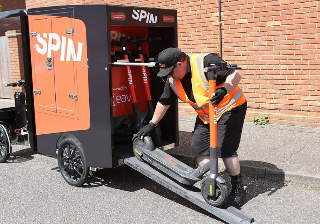 autos, cars, e-scooters & e-bikes, e-cargo bikes, spin, spin begins e-cargo bike operations in essex to round-up e-scooters