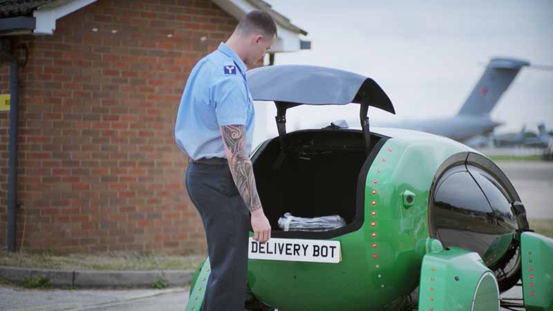 autonomous driving, autos, cars, autonomous, delivery, kar-go, royal air force, chocks away! britain’s royal air force to trial autonomous airbase delivery robot