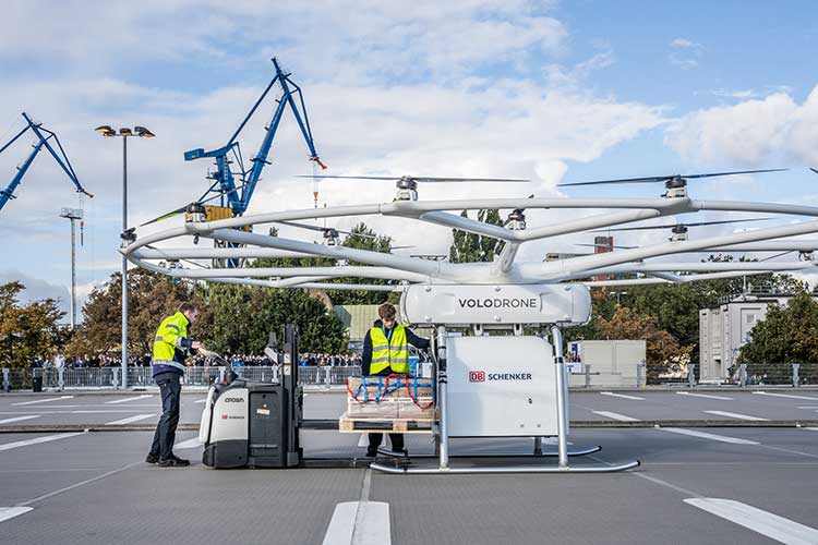 autos, cars, europe, db schenker, volocopter, volodrone, all-electric and unmanned volodrone makes its first flight