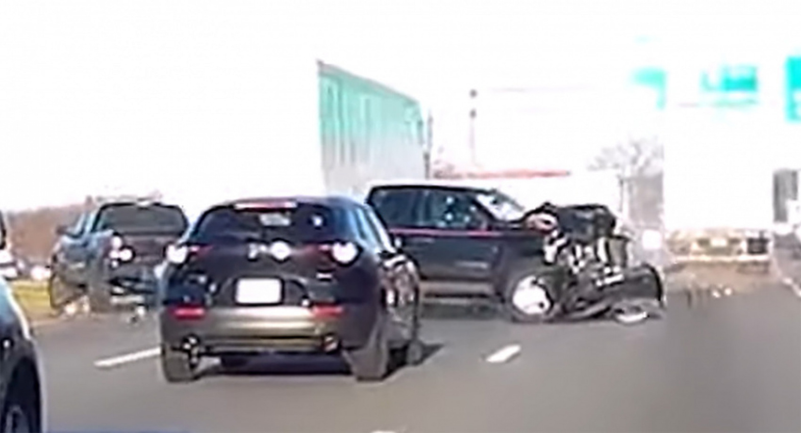 autos, cars, news, accidents, chevrolet silverado, offbeat news, video, distracted chevy silverado driver causes multi-car crash on maryland highway