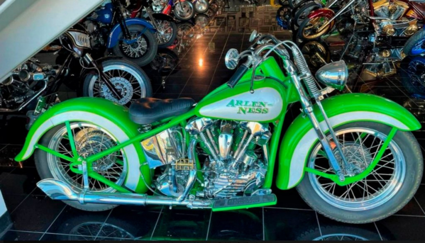 autos, cars, auction, classic, harley-davidson, modifications, motorcycle, an arlen ness custom motorcycle collection rides to mecum