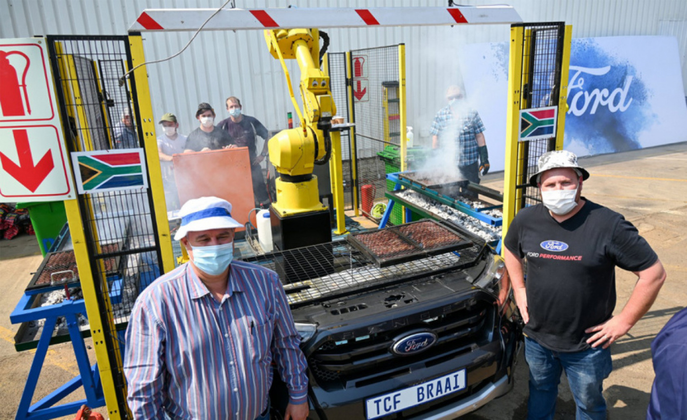 autos, cars, ford, news, ford turns old assembly robot into braai master