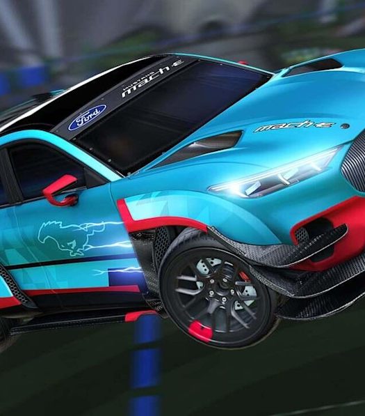 autos, ford, news, ford mustang, the ford mustang mach-e makes its ‘rocket league’ debut