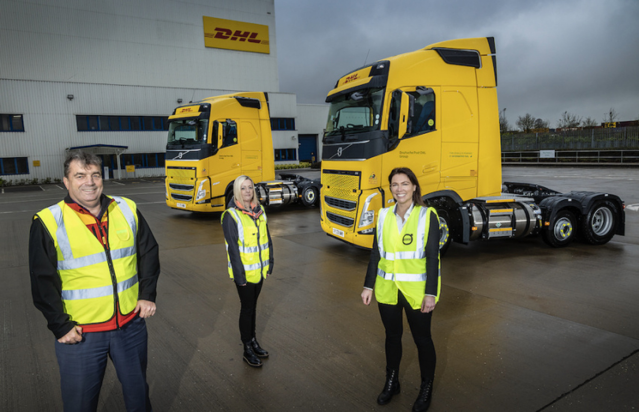 autos, cars, electric vehicles, volvo, alternative fuels, commercial, ev charging, passenger transport, dhl supply chain invests in 13 new volvo bio-lng trucks