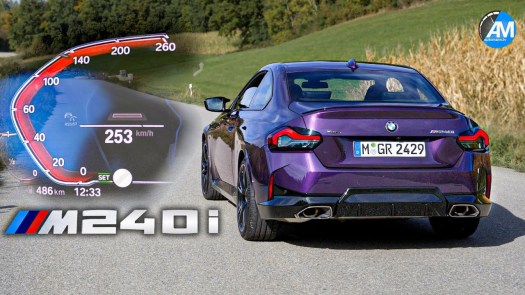 autos, bmw, news, bmw m2, video: 2022 bmw m240i accelerates all out on autobahn