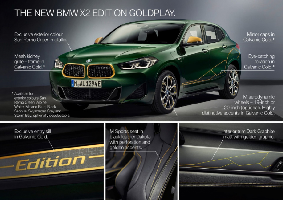 autos, bmw, cars, x2, bmw x2, bmw x2 edition goldplay, world premiere: bmw x2 edition goldplay