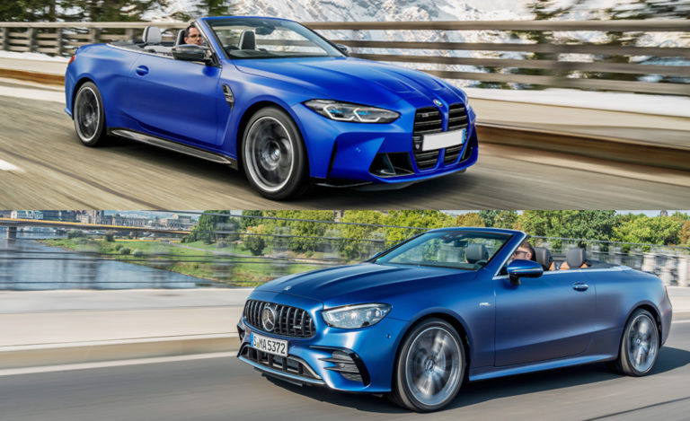 autos, bmw, cars, features, mercedes-benz, mg, android, bmw m4, bmw m4 competition convertible, mercedes, mercedes-amg e53 cabriolet, android, bmw m4 competition convertible vs mercedes-amg e53 cabriolet – big money battle