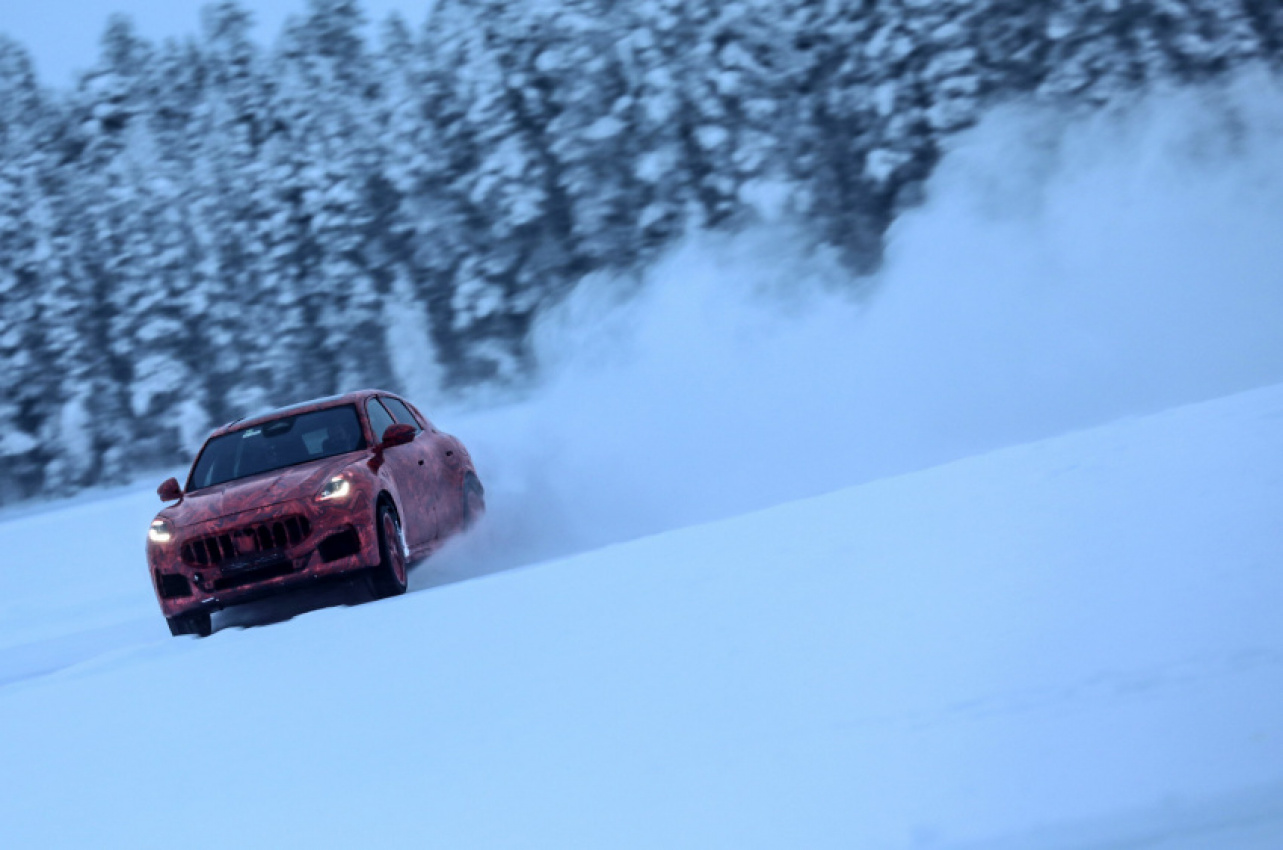 autos, cars, maserati, news, maserati grecale, teaser, 2023 maserati grecale continues testing in frozen lapland ahead of imminent debut