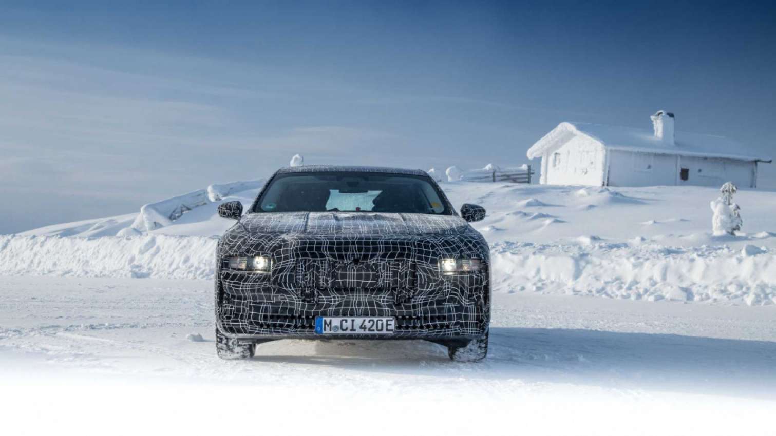 autos, bmw, news, 2023 bmw i7 electric saloon teased during winter test in sweden