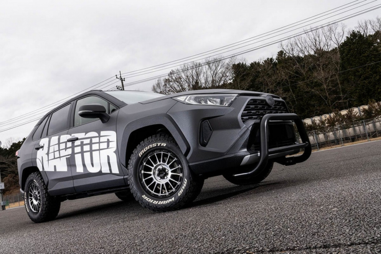 autos, cars, ford, news, toyota, japan, tokyo auto salon, toyota rav4, toyota videos, tuning, video, the raptor japan is no ford, but a demo toyota rav4 with a protective coating