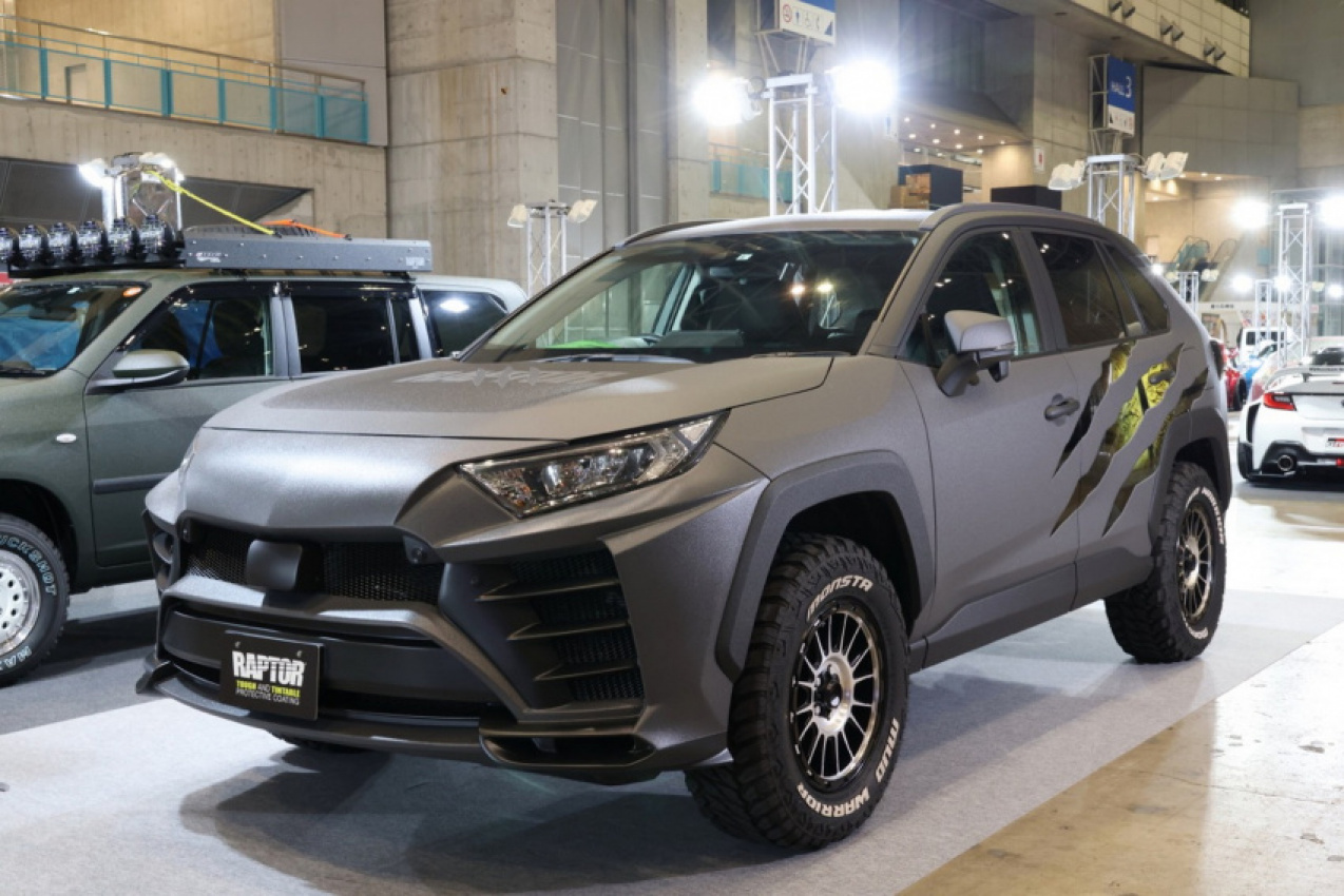 autos, cars, ford, news, toyota, japan, tokyo auto salon, toyota rav4, toyota videos, tuning, video, the raptor japan is no ford, but a demo toyota rav4 with a protective coating
