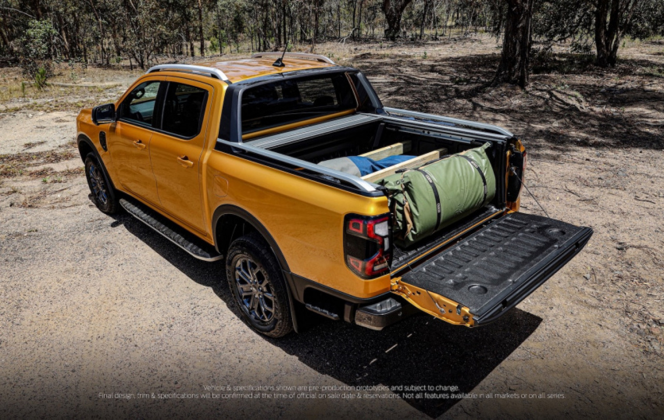 autos, cars, ford, ford details 2022 ranger versatility and tray functions