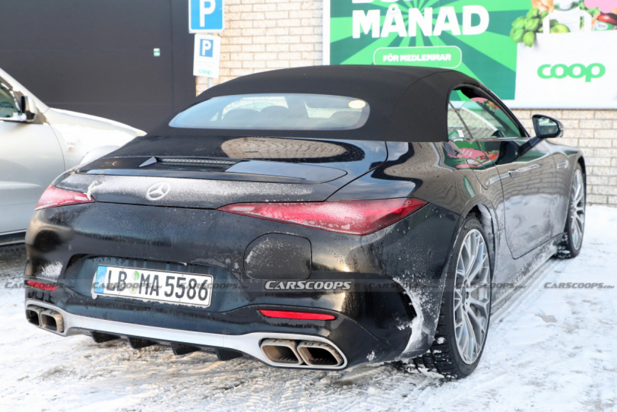 autos, cars, mercedes-benz, mg, news, hybrids, mercedes, mercedes scoops, mercedes sl, scoops, 2023 mercedes-amg sl plug-in hybrid spotted testing undisguised