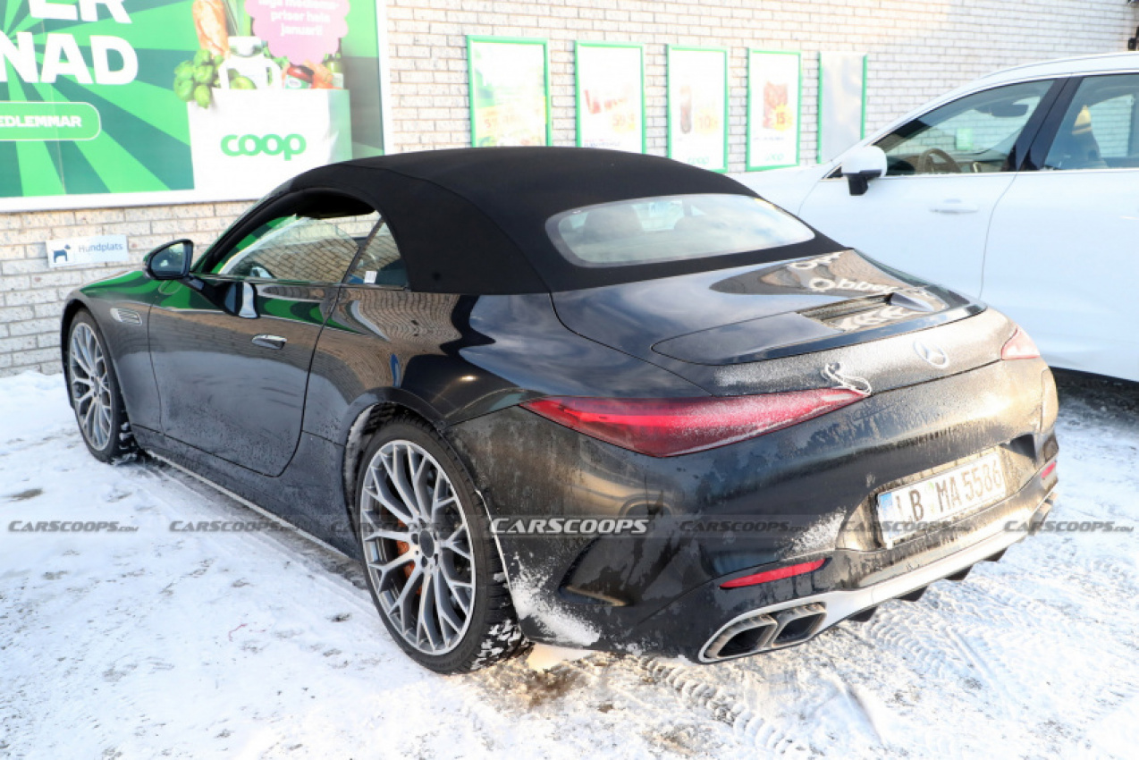 autos, cars, mercedes-benz, mg, news, hybrids, mercedes, mercedes scoops, mercedes sl, scoops, 2023 mercedes-amg sl plug-in hybrid spotted testing undisguised