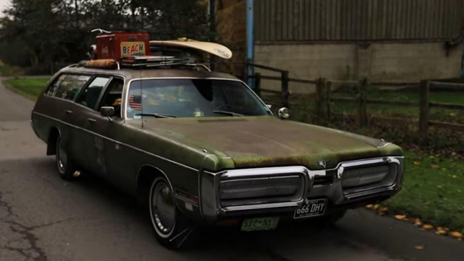 autos, plymouth, rusty plymouth fury wagon rolls hard in the uk