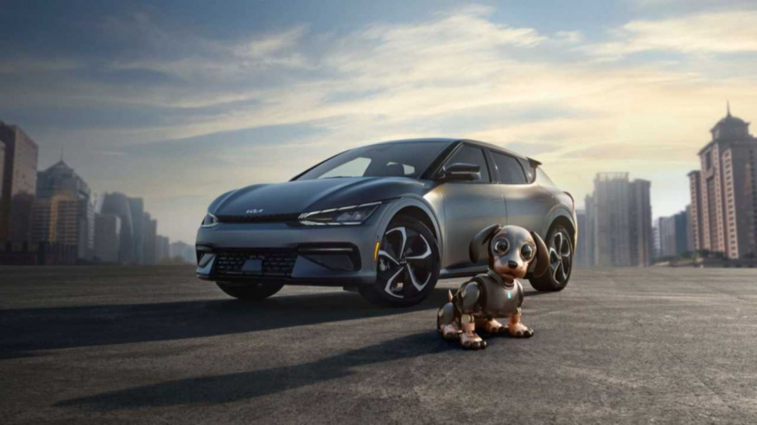 autos, cars, evs, kia, 2022 kia ev6 featured in super bowl ad with robot puppy