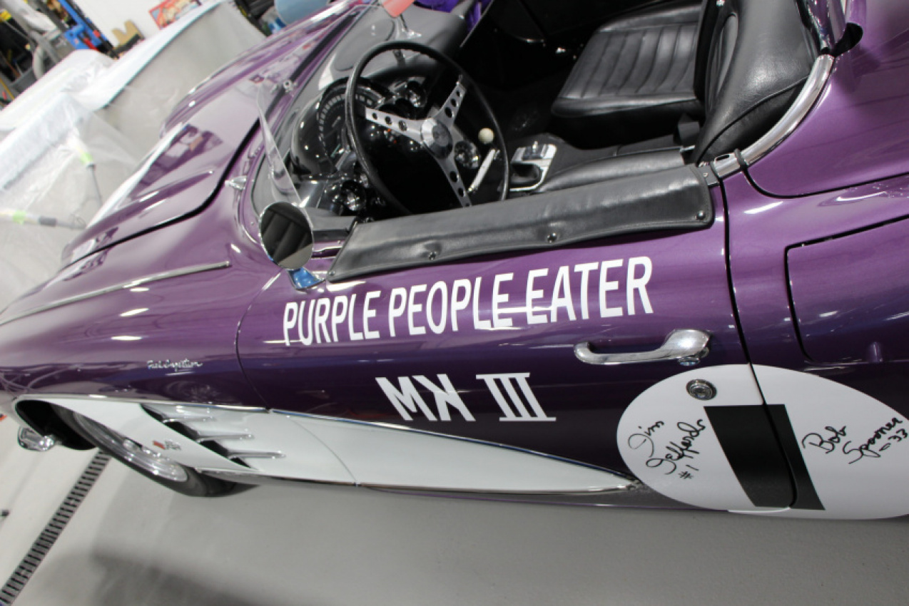autos, cars, chevrolet, classic cars, 1959 chevrolet corvette, 1959 corvette, corvette, sneak peak : the purple people eater corvette