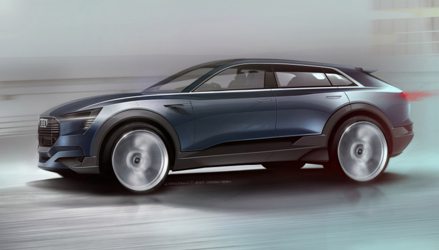 audi, autos, cars, audi e-tron, audi e-tron quattro concept revealed with first sketches. debuts in frankfurt