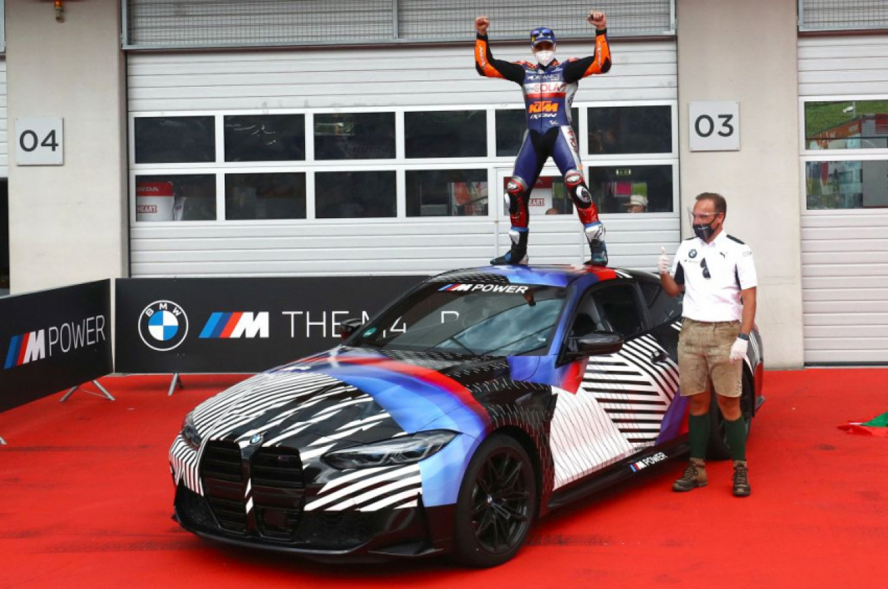 autos, bmw, cars, autos bmw m, bmw m debuts new m8 gran coupe motogp safety car, motogp rider oliveira wins new m4