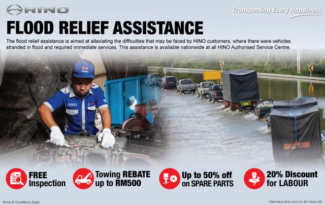 autos, cars, flood, hino, hino offers flood relief assistance to affected customers