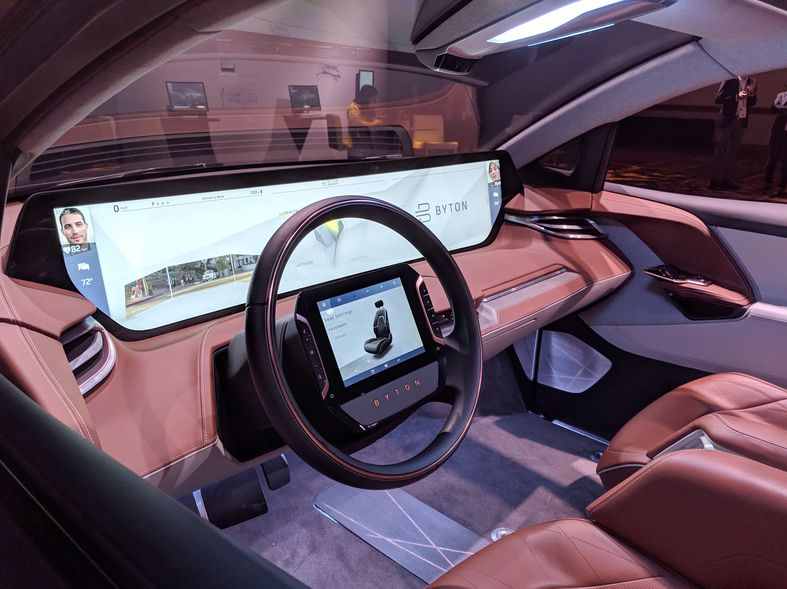 autos, byton, cars, amazon, amazon, ces 2019: byton reveals 'screen-tastic' m-byte electric suv