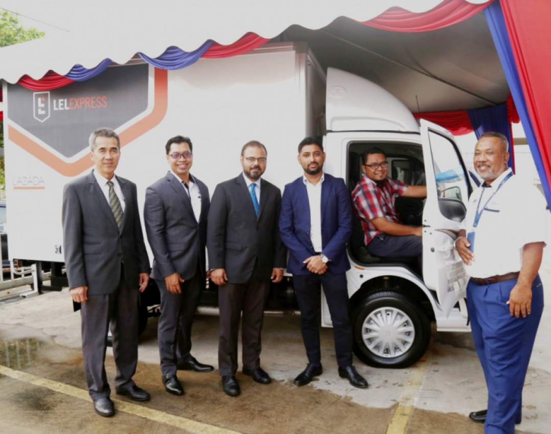 autos, cars, autos tata, first pair of tata super ace presented to lazada's driver contractors