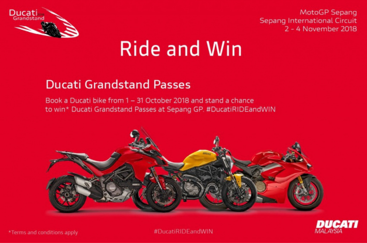 autos, cars, ducati, autos ducati, ducati malaysia offers free passes to malaysia motorcycle grand prix 2018