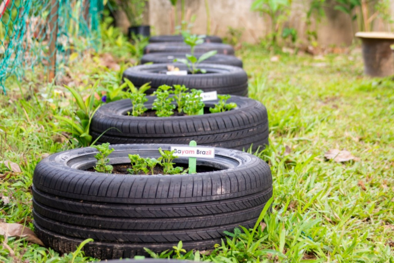 autos, cars, autos goodyear, local school makes use of worn goodyear tyres