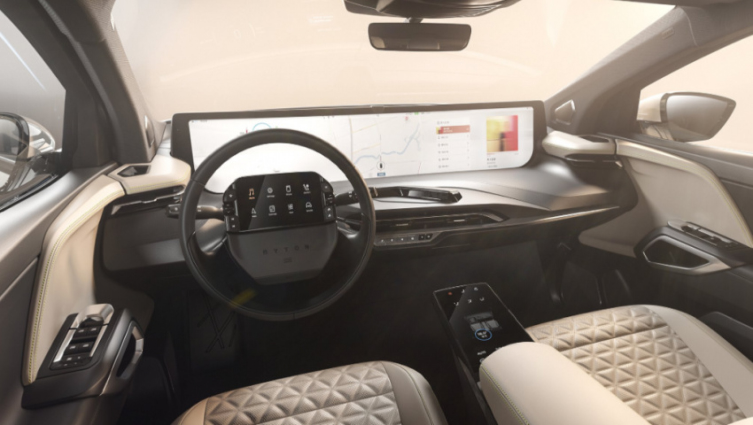 autos, byton, cars, autos byton, byton offers sneak peek of production m-byte's advanced interior