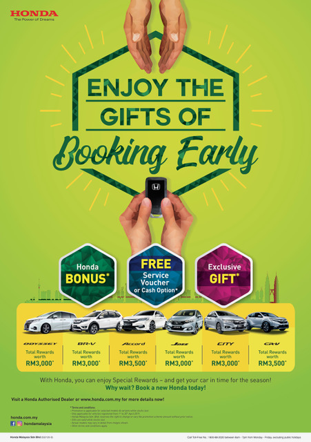 autos, cars, honda, autos honda, honda malaysia offers special rebates and rewards in april 2019