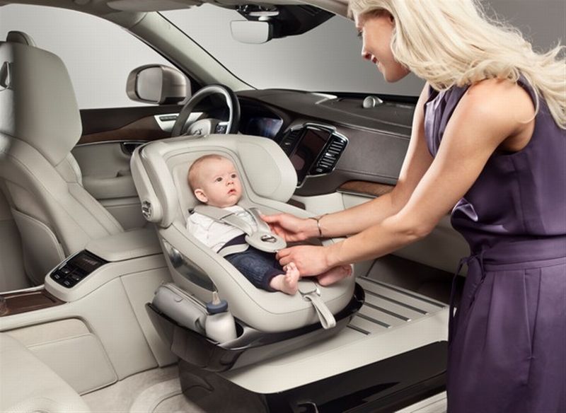 autos, cars, volvo, swivelling child seat concept, volvo introduces swivelling child seat concept