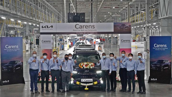 autos, cars, kia, carens, indian, other, kia carens production begins at brand's anantapur plant