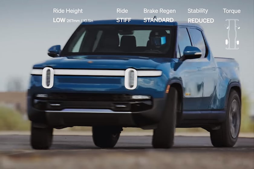 autos, cars, electric vehicles, rivian, trucks, video, watch the rivian r1t show off its eight driving modes