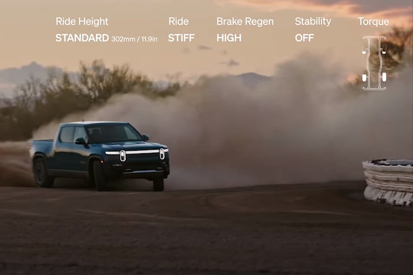 autos, cars, electric vehicles, rivian, trucks, video, watch the rivian r1t show off its eight driving modes