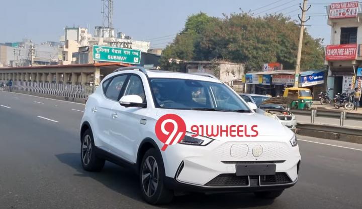 autos, cars, mg, indian, mg zs, scoops & rumours, spy shots, zs ev, mg zs ev facelift spied sans camouflage