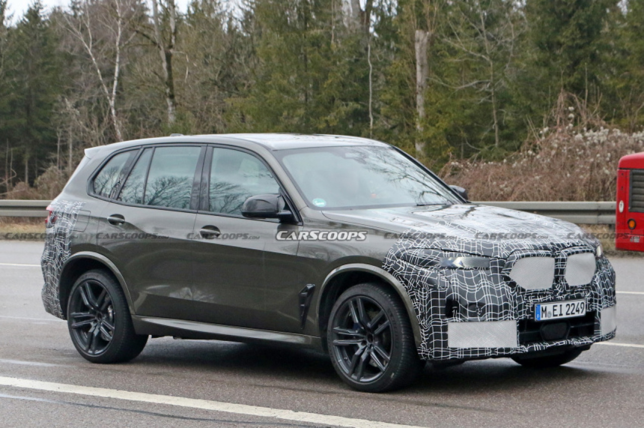 autos, bmw, cars, news, bmw scoops, bmw x5, bmw x5m, scoops, facelifted 2023 bmw x5 m spied showing its updated grille design