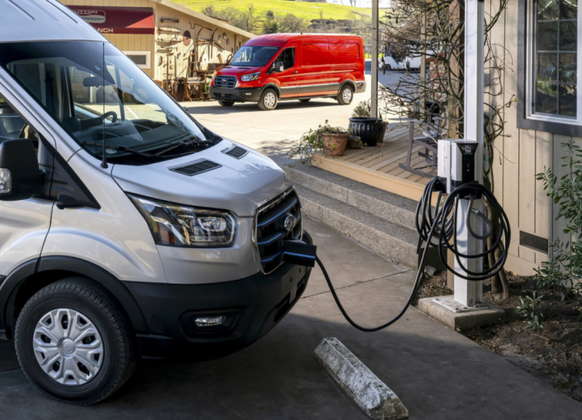 autos, cars, ford, amazon, electric cars, ford news, amazon, quick spin: 2022 ford e-transit van makes all-electric fit for the upfit