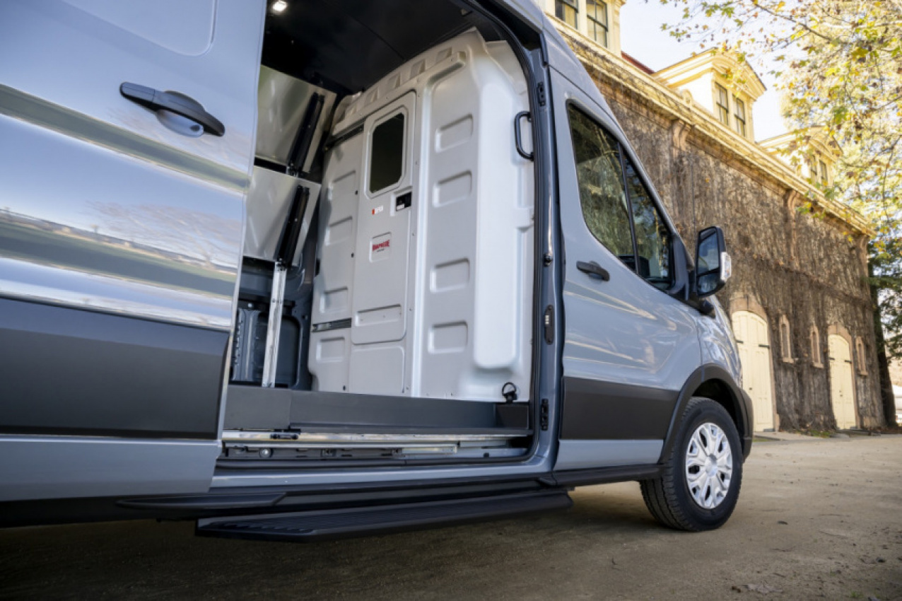autos, cars, ford, amazon, electric cars, ford news, amazon, quick spin: 2022 ford e-transit van makes all-electric fit for the upfit