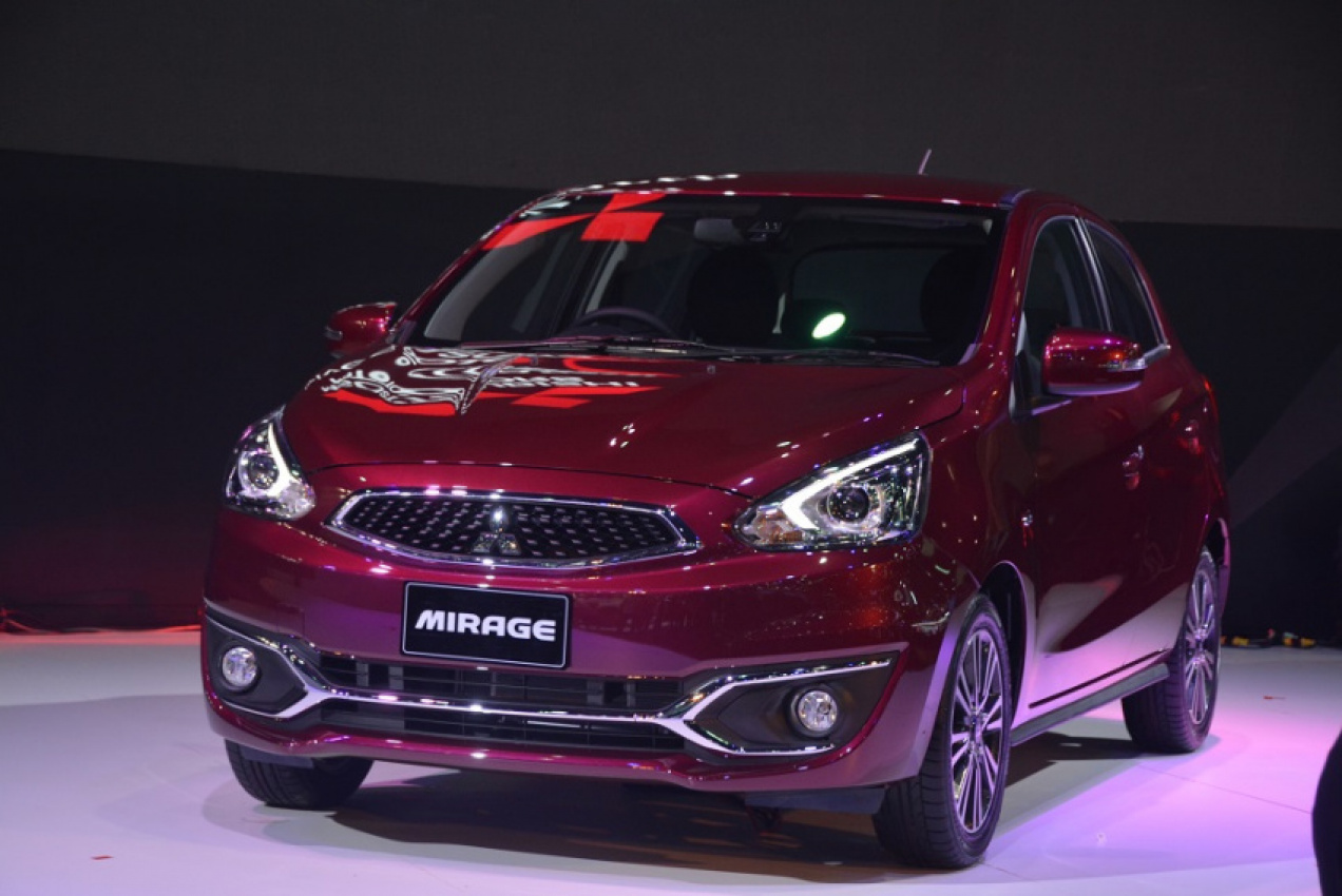 autos, cars, featured, mitsubishi, mirage, pajero sport, thai expo 2015, thai expo 2015 – mitsubishi launches mirage facelift