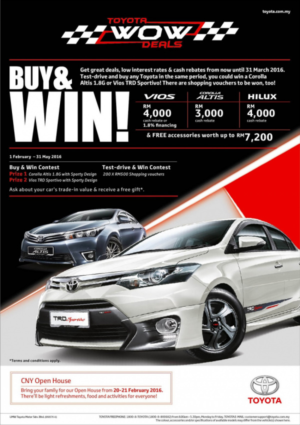 autos, car brands, cars, toyota, chinese new year promotions from umw toyota