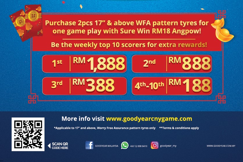 autos, cars, featured, goodyear, goodyear malaysia, malaysia, promotions, tyres, goodyear malaysia encourages tyre safety through angpow giveaway campaign