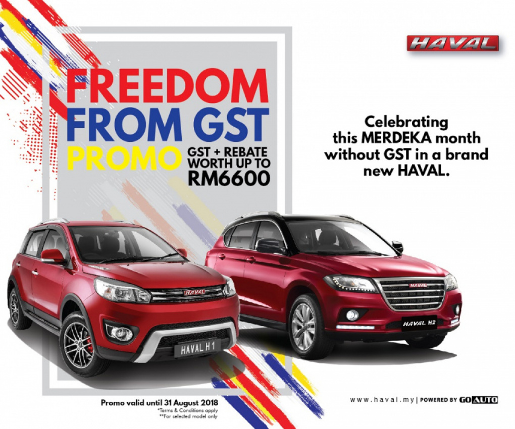 autos, car brands, cars, haval, go auto, malaysia, promotions, go auto offers ‘freedom from gst’ promotions on haval suvs