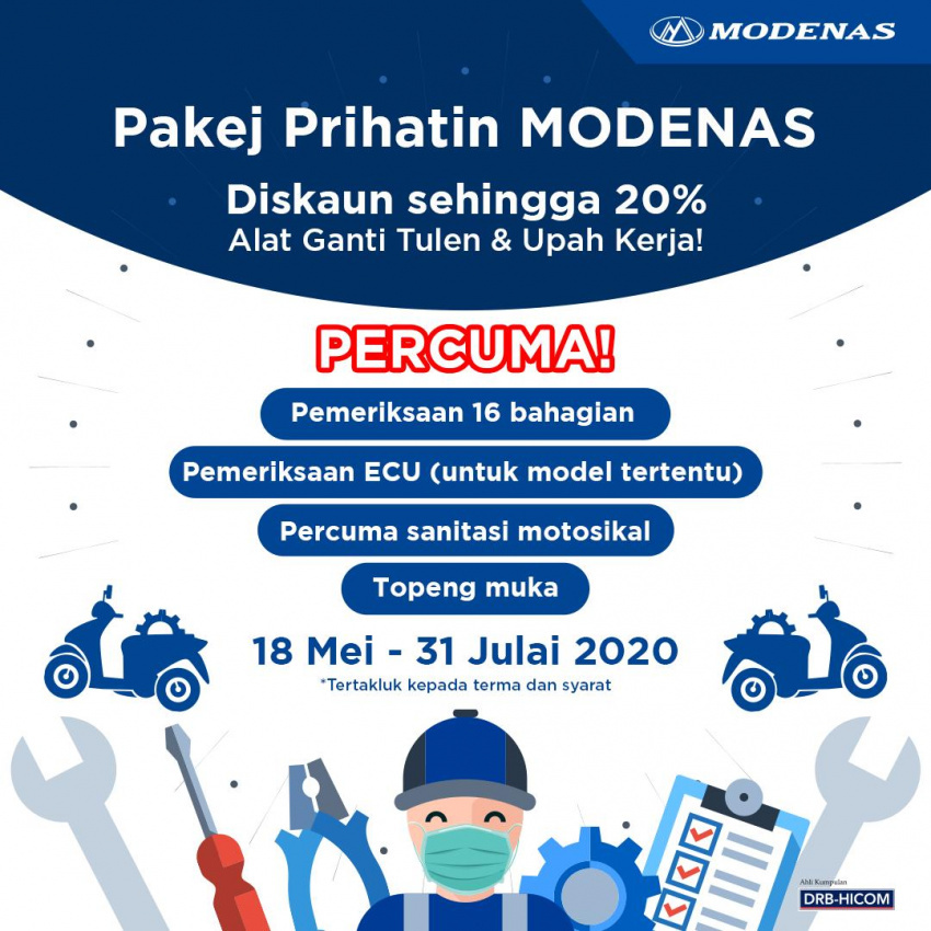 autos, bikes, cars, aftersales, dealership, modenas, motorcycle, motosikal dan enjin nasional sdn bhd, promotion, service, service centre, spare parts, modenas prihatin service package offers more savings