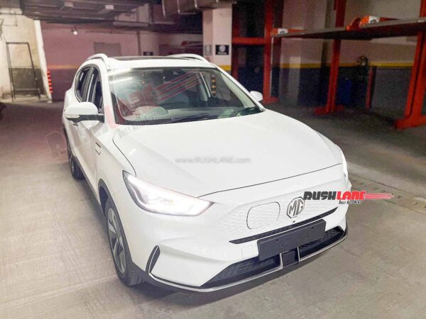 cars, mg, reviews, mg zs, 2022 mg zs electric suv white colour spied undisguised – new alloys