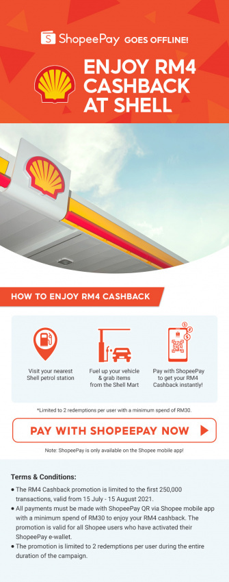 autos, cars, featured, malaysia, mobile payment, mobile wallet, retail, seamoney, shell, shell malaysia, shell malaysia trading sdn bhd, shell timur sdn bhd, shopeepay, all shell stations in malaysia accept shopeepay mobile wallet