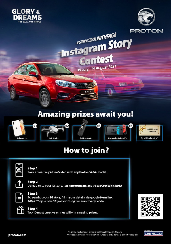 autos, car brands, cars, ram, automotive, cars, contest, malaysia, proton, sedan, there is still time to join the proton ’stay cool with saga’ instagram story contest